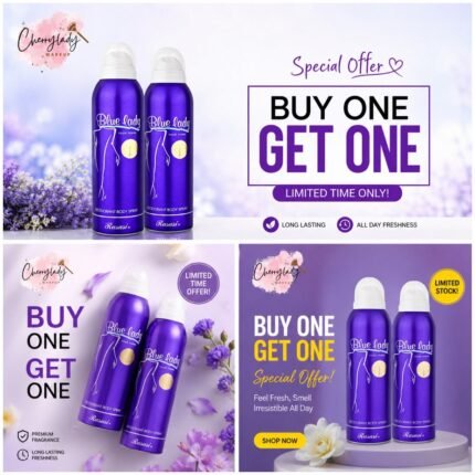 Rasasi Blue Lady Deo Spray 200ml ( Buy 1 Get 1 Free Offer )